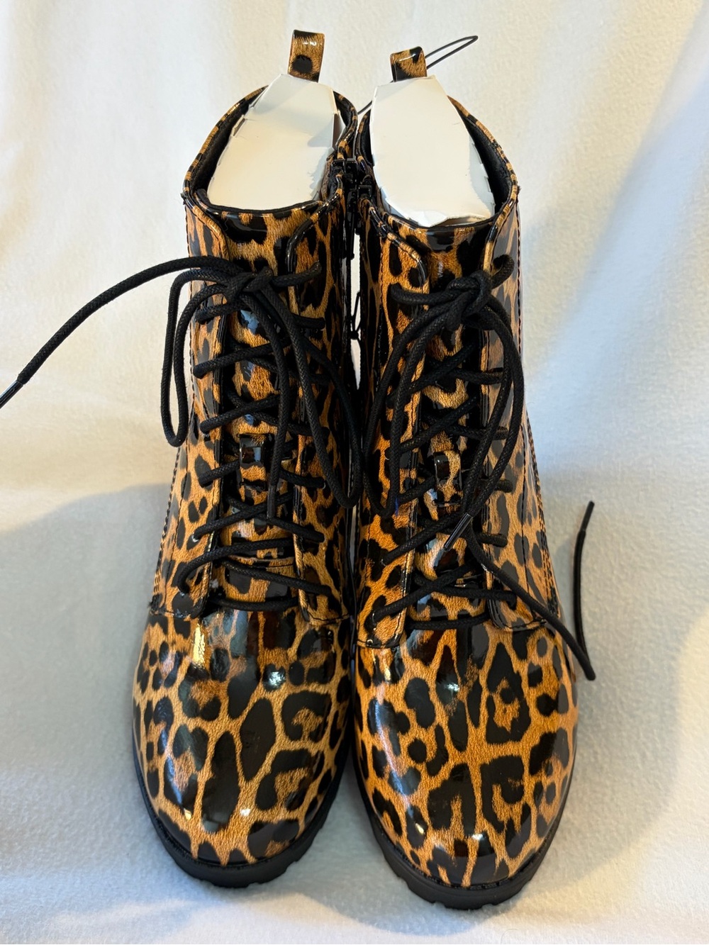 Mia brand Leopard Print Lace-Up Women's Ankle Boots